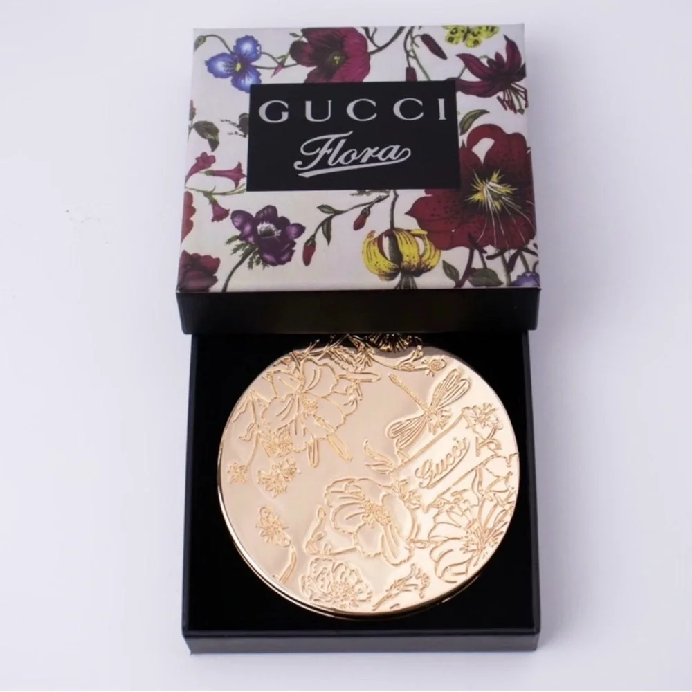 Gucci‎ Flora Compact Dual side Mirror Gold Color